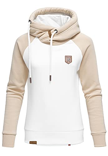 REPUBLIX Damen Kapuzenpullover Sweatjacke Pullover Hoodie Sweatshirt RD-003 Weiß/Beige XL von REPUBLIX