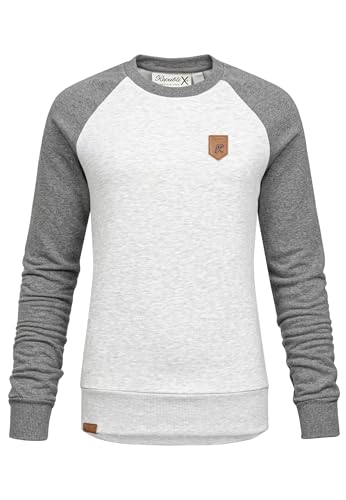 REPUBLIX Damen Kapuzenpullover Sweatjacke Pullover Hoodie Sweatshirt RD-004 Hellgrau/Anthrazit XL von REPUBLIX