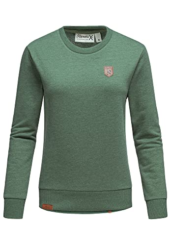 REPUBLIX Damen Kapuzenpullover Sweatjacke Pullover Hoodie Sweatshirt RD-005 Grün Melange 3XL von REPUBLIX