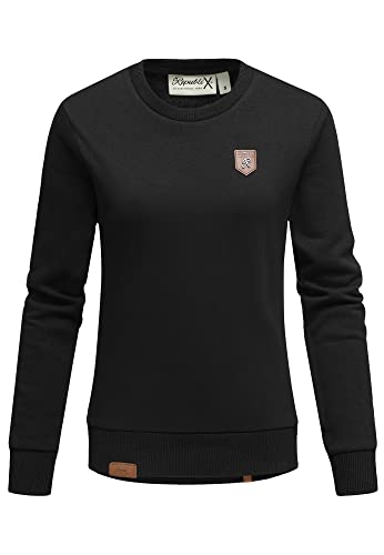 REPUBLIX Damen Kapuzenpullover Sweatjacke Pullover Hoodie Sweatshirt RD-005 Schwarz M von REPUBLIX