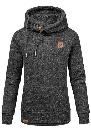 REPUBLIX Damen Kapuzenpullover Sweatjacke Pullover Hoodie Sweatshirt RD-014 Schwarz 3XL von REPUBLIX