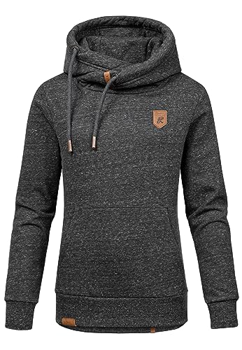 REPUBLIX Damen Kapuzenpullover Sweatjacke Pullover Hoodie Sweatshirt RD-014 Schwarz L von REPUBLIX