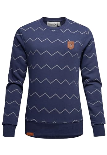 REPUBLIX Damen Print Kapuzenpullover Sweatjacke Pullover Hoodie Sweatshirt RD-016 Navyblau 3XL von REPUBLIX
