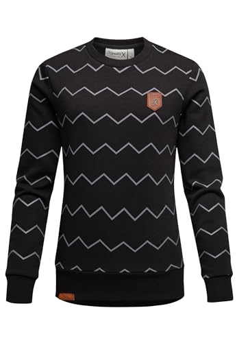 REPUBLIX Damen Print Kapuzenpullover Sweatjacke Pullover Hoodie Sweatshirt RD-016 Schwarz M von REPUBLIX