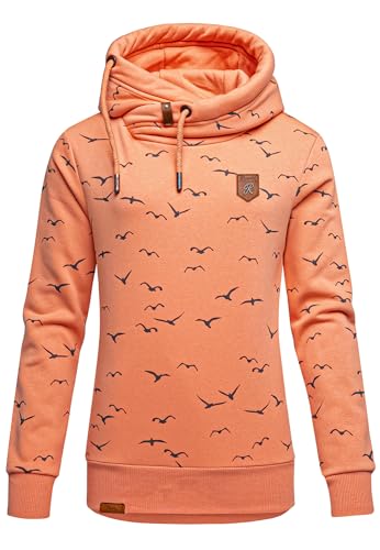 REPUBLIX Damen Print Kapuzenpullover Sweatjacke Pullover Hoodie Sweatshirt RD-018 Corall L von REPUBLIX