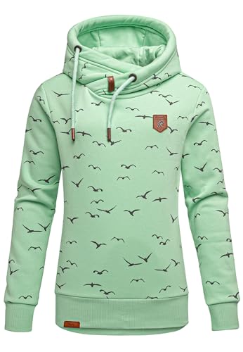 REPUBLIX Damen Print Kapuzenpullover Sweatjacke Pullover Hoodie Sweatshirt RD-018 Mint L von REPUBLIX