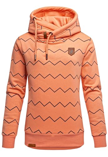 REPUBLIX Damen Print Kapuzenpullover Sweatjacke Pullover Hoodie Sweatshirt RD-019 Corall L von REPUBLIX