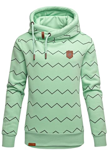 REPUBLIX Damen Print Kapuzenpullover Sweatjacke Pullover Hoodie Sweatshirt RD-019 Mint L von REPUBLIX