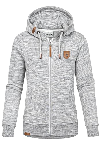 REPUBLIX Damen Sweatjacke Hoodie Sweatshirt Pullover Zipper Jacke RD-020 Grau XL von REPUBLIX