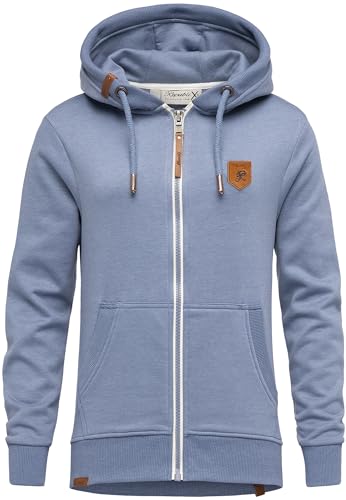 REPUBLIX Damen Sweatjacke Hoodie Sweatshirt Pullover Zipper Jacke RD-023 Blau Melange L von REPUBLIX