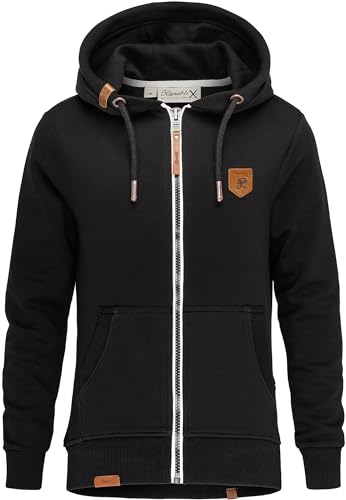 REPUBLIX Damen Sweatjacke Hoodie Sweatshirt Pullover Zipper Jacke RD-023 Schwarz XXL von REPUBLIX