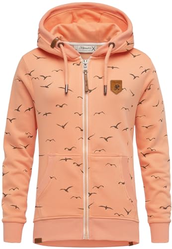 REPUBLIX Damen Sweatjacke Hoodie Sweatshirt Pullover Zipper Jacke RD-024 Corall XL von REPUBLIX