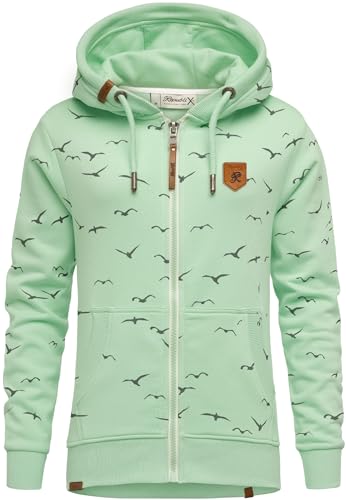 REPUBLIX Damen Sweatjacke Hoodie Sweatshirt Pullover Zipper Jacke RD-024 Mint XL von REPUBLIX