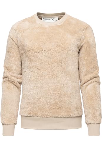 REPUBLIX Damen Sweatshirt Teddy Pulli Sweatjacke Plüsch Hoodie Pullover RD-021 Beige 3XL von REPUBLIX