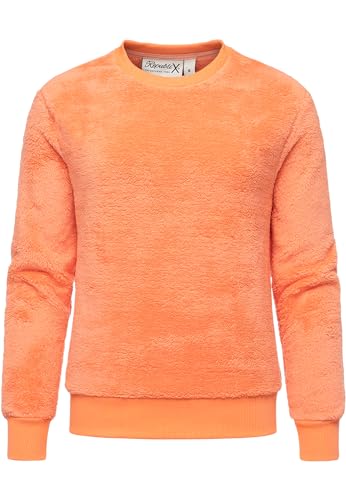 REPUBLIX Damen Sweatshirt Teddy Pulli Sweatjacke Plüsch Hoodie Pullover RD-021 Corall M von REPUBLIX