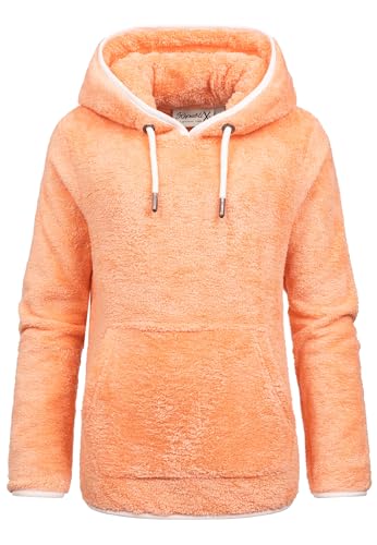 REPUBLIX Damen Teddy Kapuzenpullover Sweatjacke Plüsch Hoodie Pullover Jacke RD-010 Corall S von REPUBLIX
