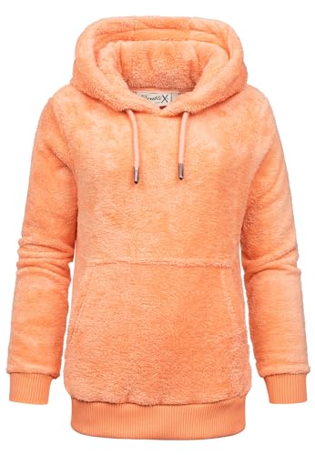 REPUBLIX Damen Teddy Kapuzenpullover Sweatjacke Plüsch Hoodie Pullover Jacke RD-011 Corall XS von REPUBLIX