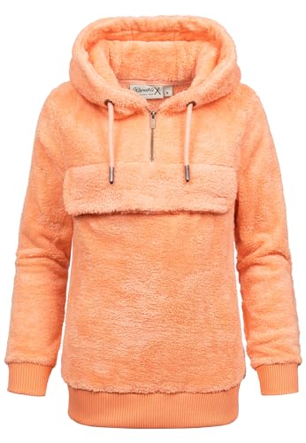 REPUBLIX Damen Teddy Sweatjacke Plüsch Hoodie Pullover Windbreaker RD-012 Corall M von REPUBLIX