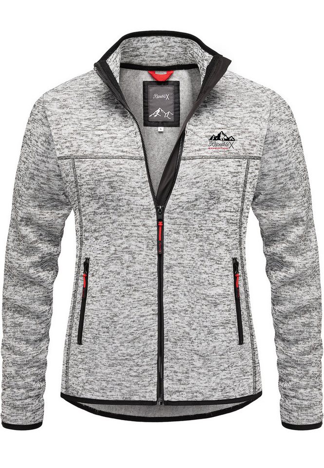REPUBLIX Fleecejacke EBONY Damen Strickfleece Sweatjacke Zipper Fleecepullover Sweater von REPUBLIX