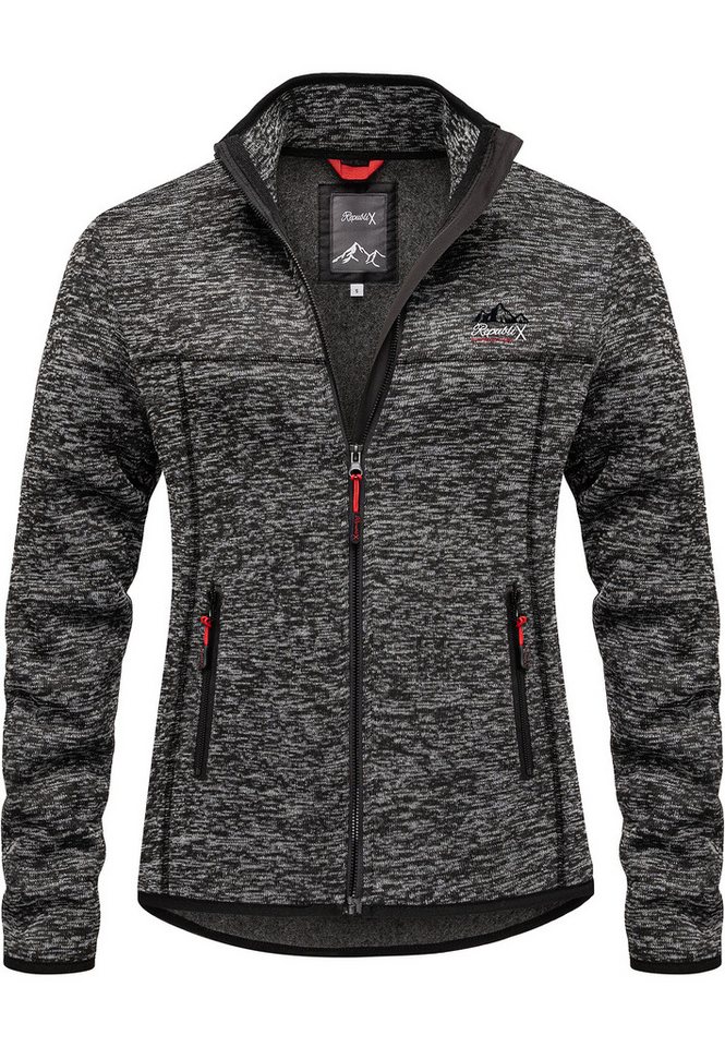 REPUBLIX Fleecejacke EBONY Damen Strickfleece Sweatjacke Zipper Fleecepullover Sweater REPUBLIX Fleecejacke EBONY Damen Strickfleece Sweatjacke Zipper Fleecepullover Sweater von REPUBLIX