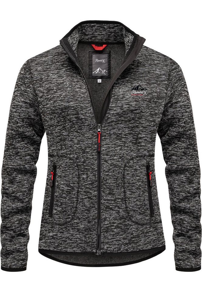 REPUBLIX Fleecepullover JUDIS Damen Strickfleece Sweatjacke Zipper Fleecepullover Sweater von REPUBLIX
