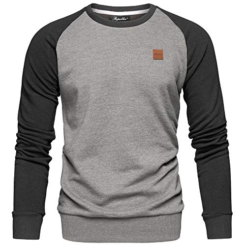 REPUBLIX Herren Basic College Sweatjacke Pullover Hoodie Sweatshirt R5040 Anthrazit/Schwarz M von REPUBLIX