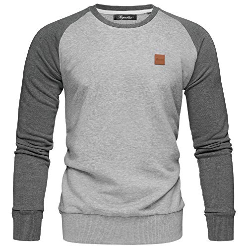 REPUBLIX Herren Basic College Sweatjacke Pullover Hoodie Sweatshirt R5040 Hellgrau/Anthrazit XL REPUBLIX Herren Basic College Sweatjacke Pullover Hoodie Sweatshirt R5040 Hellgrau/Anthrazit XL von REPUBLIX