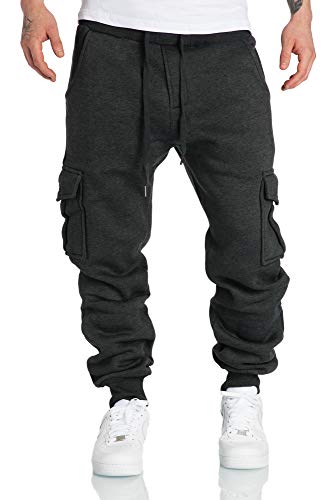 REPUBLIX Herren Cargo Sweatpants Sporthose Jogginghose Jogger Trainingshose R6102 Anthrazit L von REPUBLIX