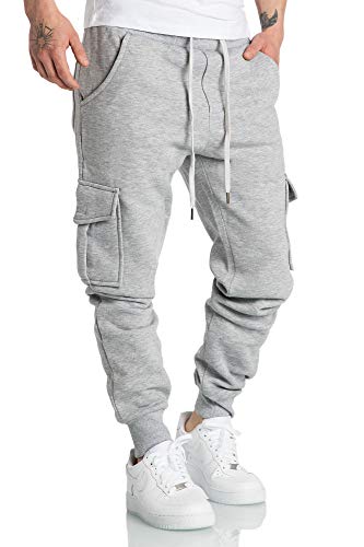 REPUBLIX Herren Cargo Sweatpants Sporthose Jogginghose Jogger Trainingshose R6102 Hellgrau XXL von REPUBLIX