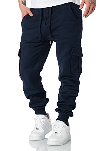 REPUBLIX Herren Cargo Sweatpants Sporthose Jogginghose Jogger Trainingshose R6102 Navyblau 3XL von REPUBLIX