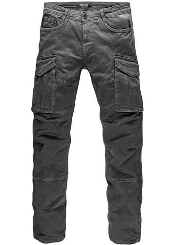 REPUBLIX Herren Cargohose Cargo Jogger Chino Hose Jeans R7023 Anthrazit W34 von REPUBLIX