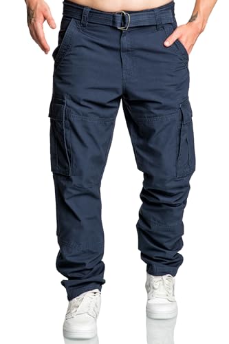 REPUBLIX Herren Cargohose Loosefit Jogger Chino Hose Inkl. Gürtel R7028 Navyblau W40 REPUBLIX Herren Cargohose Loosefit Jogger Chino Hose Inkl. Gürtel R7028 Navyblau W40 von REPUBLIX