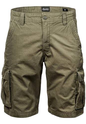 REPUBLIX Herren Cargoshorts Männer Kurze Bermuda Hose Regular Fit R7027 Olive W40 von REPUBLIX
