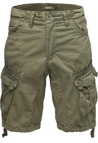 REPUBLIX Herren Cargoshorts Männer Kurze Bermuda Hose Regular Fit R7033 Olive W30 von REPUBLIX