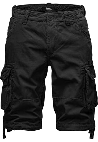 REPUBLIX Herren Cargoshorts Männer Kurze Bermuda Hose Regular Fit R7034 Schwarz W36 von REPUBLIX