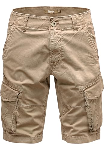 REPUBLIX Herren Cargoshorts Männer Kurze Bermuda Hose Regular Fit R7035 Beige W29 von REPUBLIX
