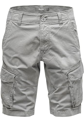 REPUBLIX Herren Cargoshorts Männer Kurze Bermuda Hose Regular Fit R7035 Hellgrau W30 von REPUBLIX