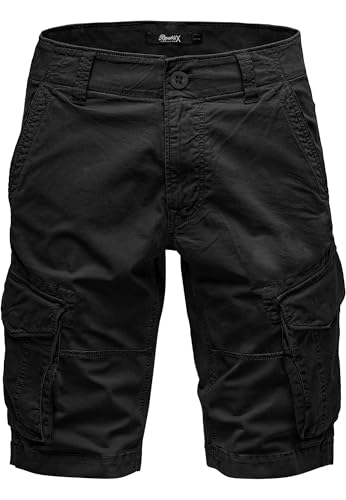REPUBLIX Herren Cargoshorts Männer Kurze Bermuda Hose Regular Fit R7035 Schwarz W30 von REPUBLIX