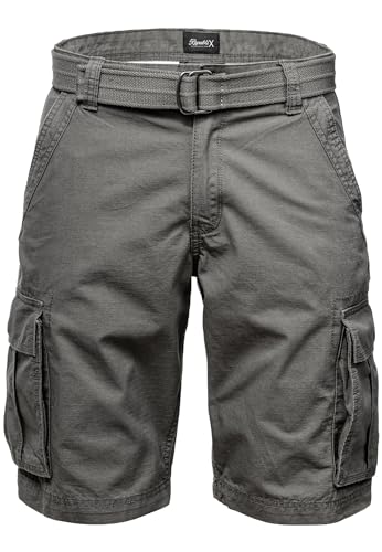 REPUBLIX Herren Cargoshorts inkl. Gürtel Männer Kurze Bermuda Hose Regular Fit REPGUR7027 Dunkelgrau W40 REPUBLIX Herren Cargoshorts inkl. Gürtel Männer Kurze Bermuda Hose Regular Fit REPGUR7027 Dunkelgrau W40 von REPUBLIX