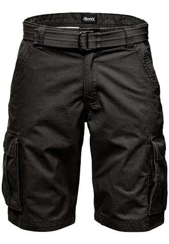 REPUBLIX Herren Cargoshorts inkl. Gürtel Männer Kurze Bermuda Hose Regular Fit REPGUR7027 Schwarz W32 REPUBLIX Herren Cargoshorts inkl. Gürtel Männer Kurze Bermuda Hose Regular Fit REPGUR7027 Schwarz W32 von REPUBLIX