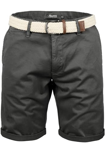 REPUBLIX Herren Chinoshorts inkl. Gürtel Männer Kurze Bermuda Hose Regular Fit REPGUR7030 Anthrazit W29 von REPUBLIX