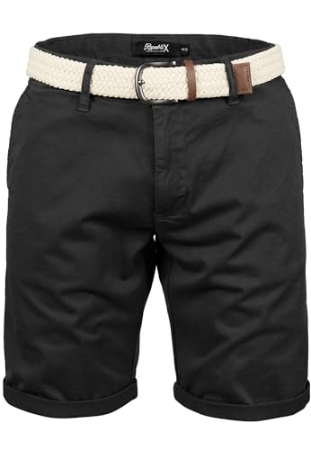 REPUBLIX Herren Chinoshorts inkl. Gürtel Männer Kurze Bermuda Hose Regular Fit REPGUR7030 Schwarz W38 von REPUBLIX