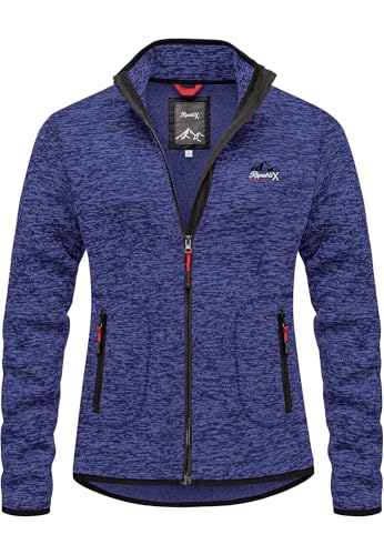 REPUBLIX Herren Fleecejacke Strickfleece Sweatjacke Männer Pullover Hoodie RD-029 Navyblau S von REPUBLIX