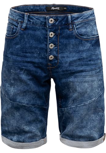 REPUBLIX Herren Jeans Short Männer Kurze Bermuda Hose Regular Fit R7037 Dunkelblau W38 von REPUBLIX