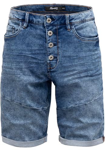 REPUBLIX Herren Jeans Short Männer Kurze Bermuda Hose Regular Fit R7037 Hellblau W33 von REPUBLIX