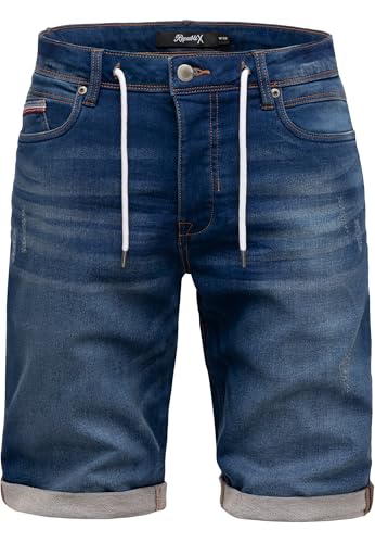 REPUBLIX Herren Jeans Short Männer Kurze Bermuda Hose Regular Fit R7038 Dunkelblau W33 von REPUBLIX