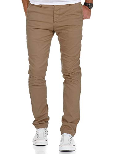 REPUBLIX Herren Regular Slim Stretch Chino Hose Fit R7009 Beige W29/L30 von REPUBLIX