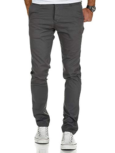 REPUBLIX Herren Regular Slim Stretch Chino Hose Fit R7009 Dunkelgrau W30/L30 von REPUBLIX