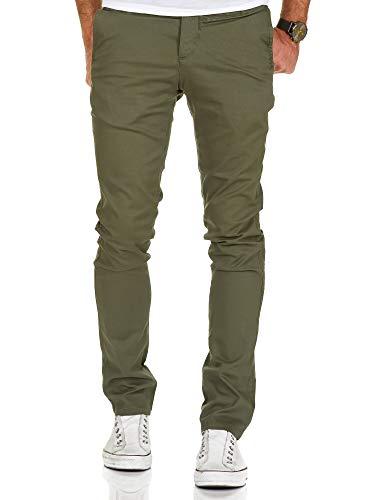 REPUBLIX Herren Regular Slim Stretch Chino Hose Fit R7009 Olive W30/L32 von REPUBLIX