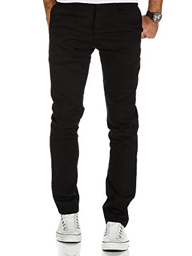 REPUBLIX Herren Regular Slim Stretch Chino Hose Fit R7009 Schwarz W30/L30 von REPUBLIX